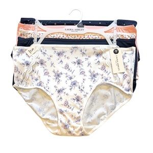 LAURA ASHLEY 5 Pack Floral Soft Comfy Stretch Briefs Panties NWT 1X